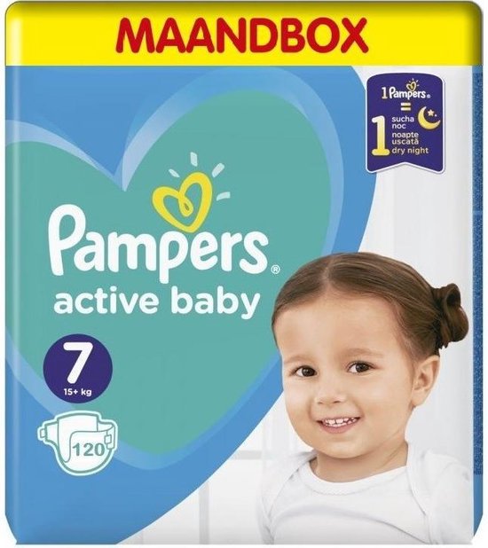 vroegrijp Verstrikking enz Pampers Active Baby Dry Maat 7 – 120 Luiers Maandbox | bol