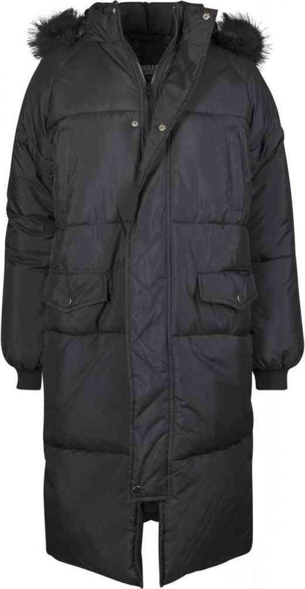 Urban Classics Oversized Faux Fur Puffer Winterjas M Zwart