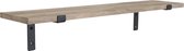 Raw Materials Mangohouten wandplank - FSC gerecycled hout - Naturel - metalen dragers - 80 cm