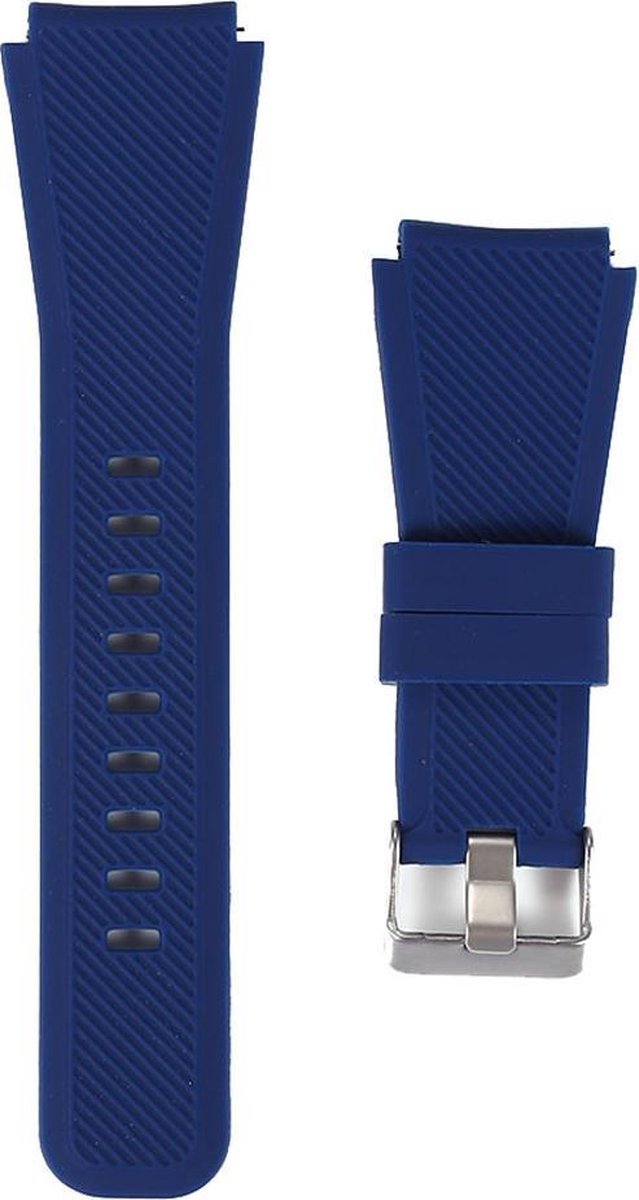 Shop4 - Geschikt voor Samsung Galaxy Watch 46mm Bandje - Siliconen Donker Blauw
