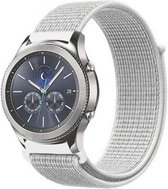 Shop4 - Samsung Galaxy Watch 46mm Bandje - Nylon Grijs Wit