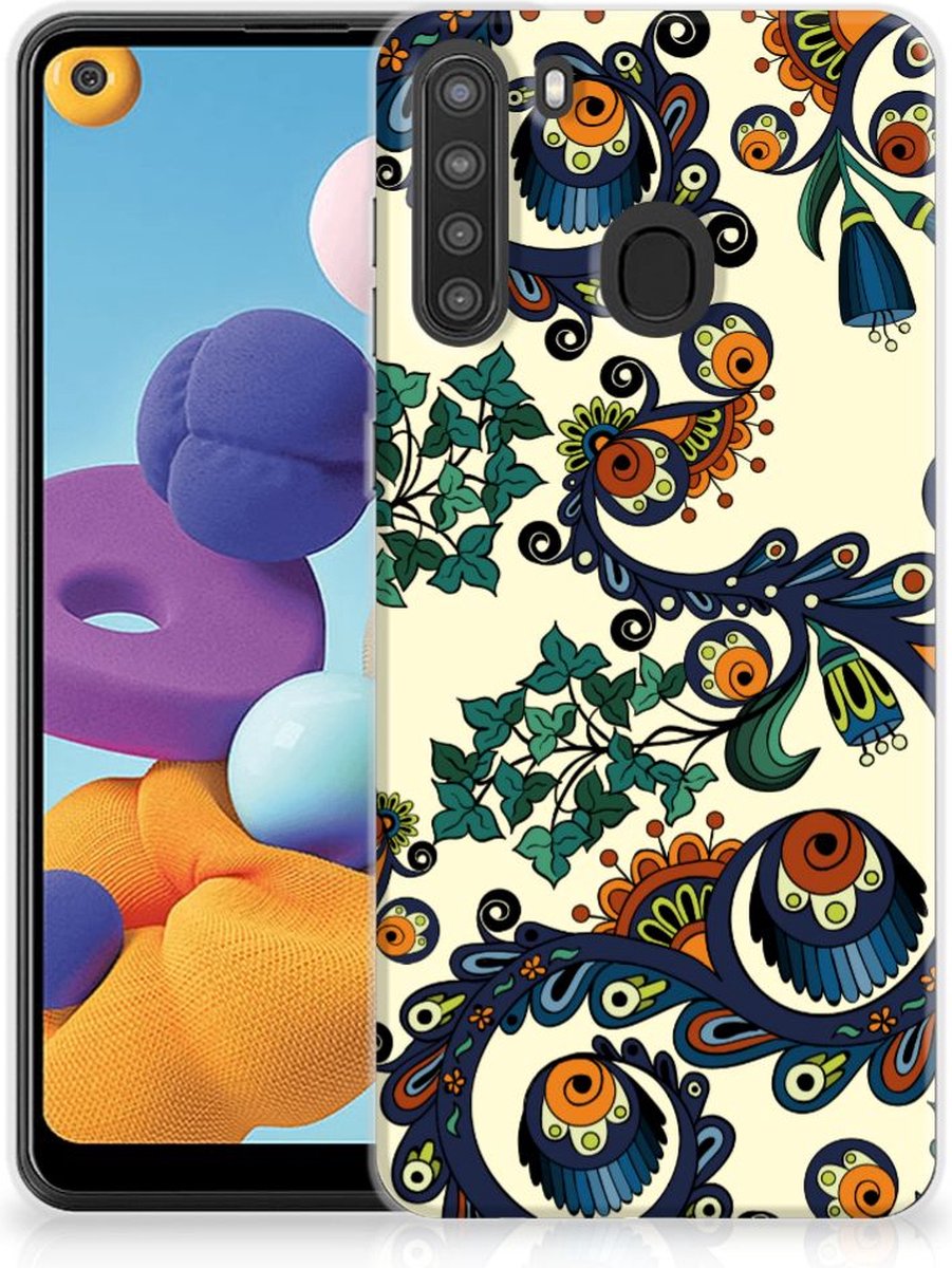 Siliconen Hoesje Samsung Galaxy A21 Barok Flower