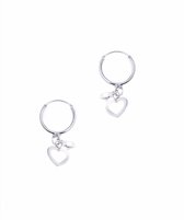 WeLoveSilver "Oorringenmet hartje en zirkonia steentje" 925 sterling zilver