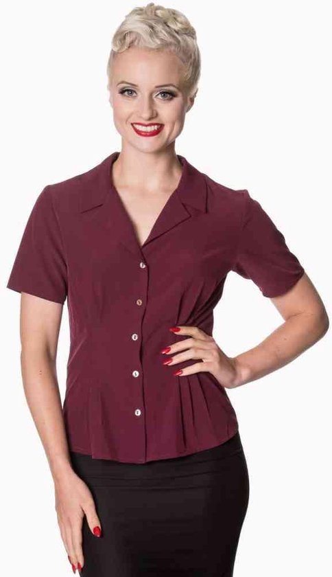 Dancing Days - BASIC Blouse - S - Bordeaux rood