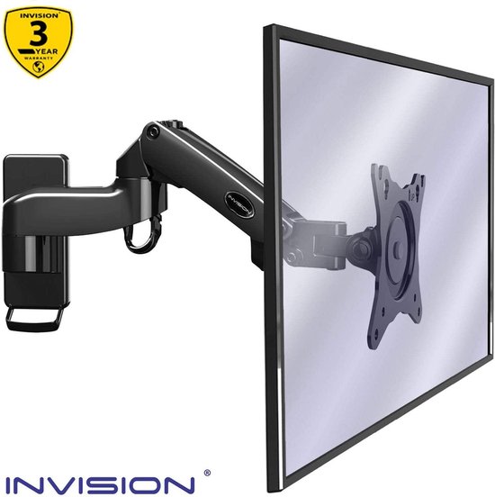 Kan niet gesmolten Kapper Invision® Monitor arm voor schermen van 17-27 inch| Ergonomisch, met  gasveer en... | bol.com