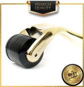 Titanium - 540 Micro-Needle 0.5mm DermaRoller | Skin Roller | Gezichts- en huidverzorging | Huidverjonging | Steriel verpakt | Gold Edition
