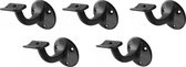 Leuninghouder zwart 65mm - Opschroef - Hol zadel  Hermeta - 3500-70 - 5 stuks