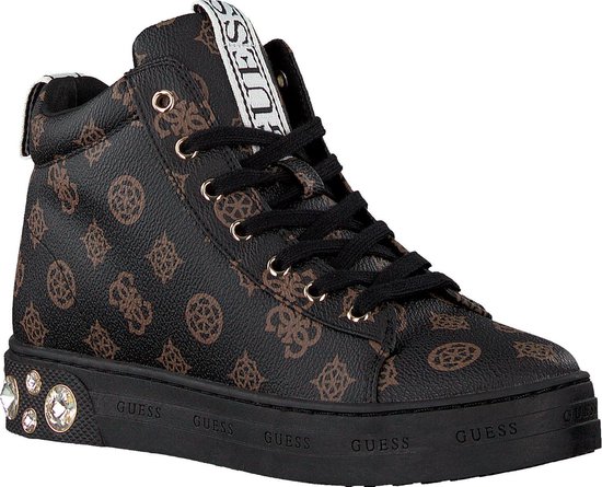 Guess Dames Hoge sneakers Remmy - Bruin - Maat 38 | bol.com