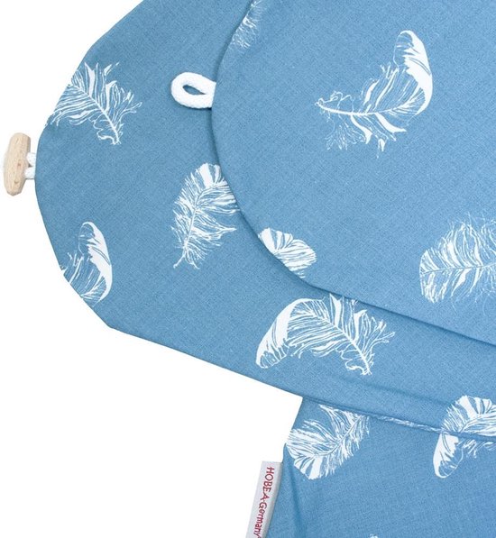 Voedingskussen - Hobea Hoes blauw met veren