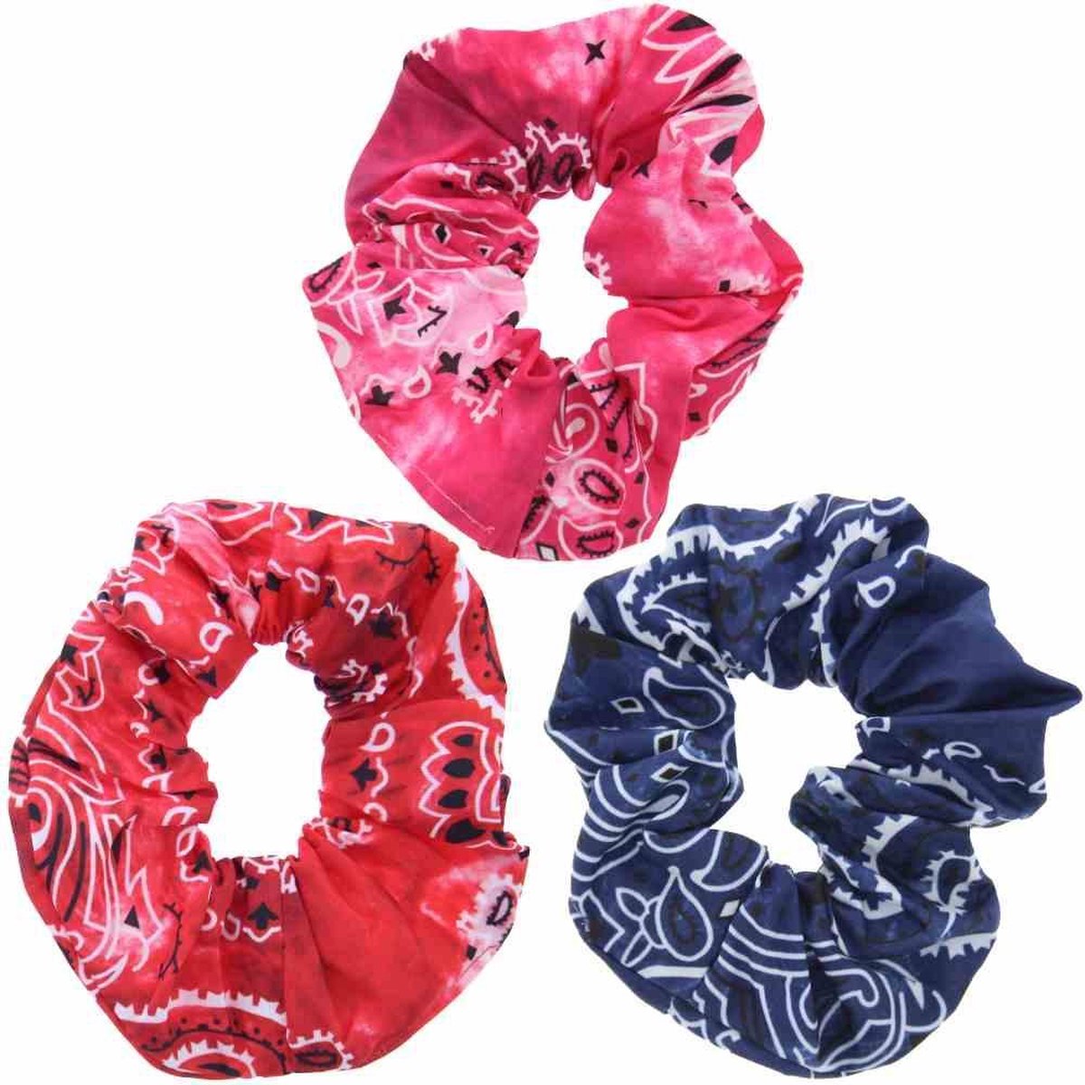 Zac's Alter Ego Haar scrunchie Acid Wash Paisley Set van 3 Multicolours