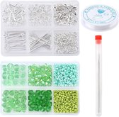 DIY Sieraden Set - Sieraden Maken - Kralen Set - Armbanden - Kettingen - Oorbellen - Groen - 694 stuks