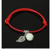 Glow in the dark armband - tood / rode armband - red bracelet - hanger appel / blad