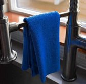 8x Microvezel huishoud/schoonmaak doek blauw 28x24