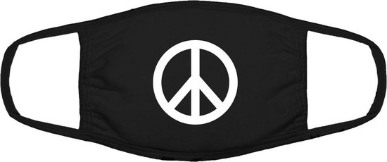 Peace logo mondkapje | grappig | gezichtsmasker | bescherming | bedrukt |  logo | Zwart | bol.com