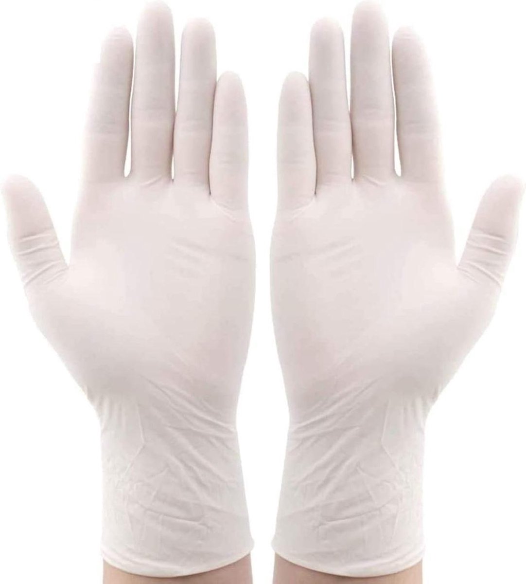 Goedkoopste Handschoenen Wegwerp - Maat Medium - Latex Disposable Gloves - Poedervrije - Wit - 100 stuks