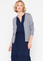 LOLALIZA Cardigan met diepe V-hals en knoopjes - Grijs - Maat XS