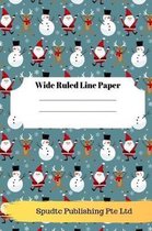 Cute Snowman Theme Wide Ruled Line Paper