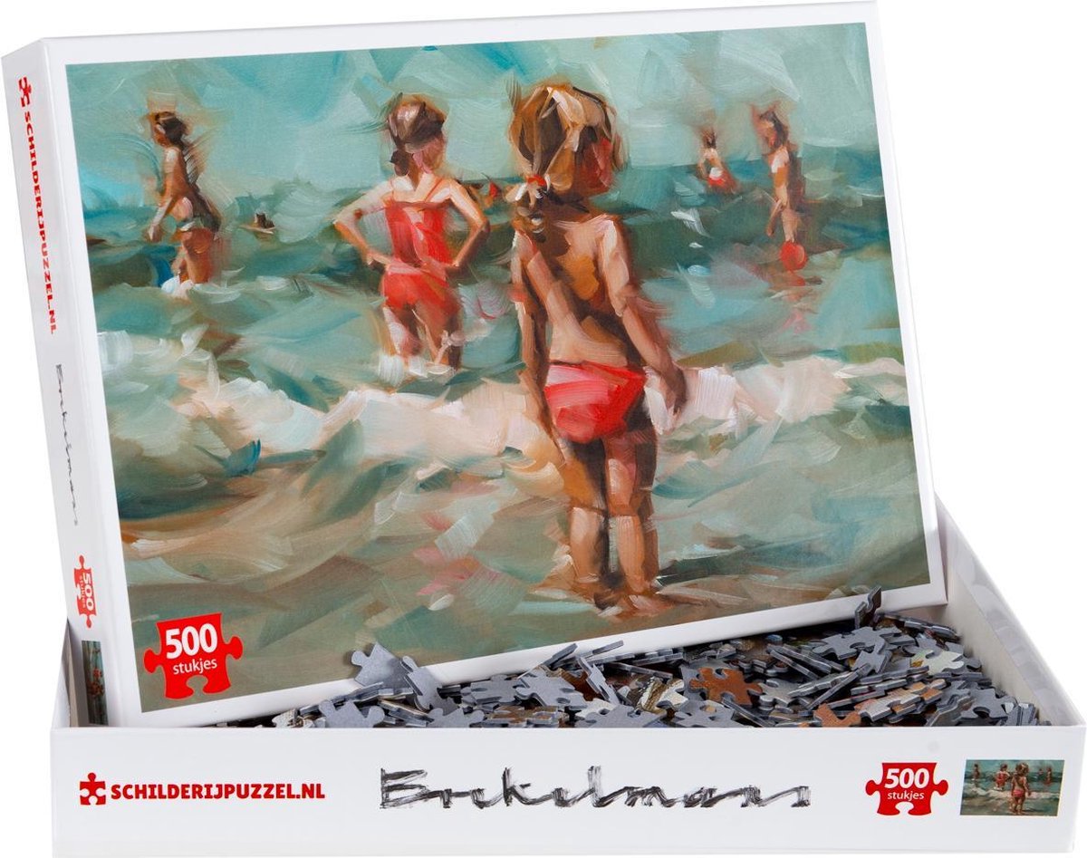Schilderijpuzzel.nl Dagje aan Zee - Dorus Brekelmans schilderijen - 500 stukjes