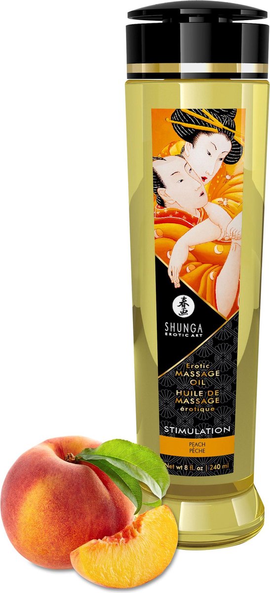 Goedkoopste Shunga - Massageolie - Stimulation Peach - Perzik -240 ml