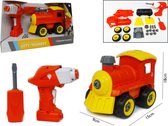 RC DIY trein speelgoed bouw set 24 stuks - 4in1 - afstandsbediening en schroefboormachine - City Tourist train
