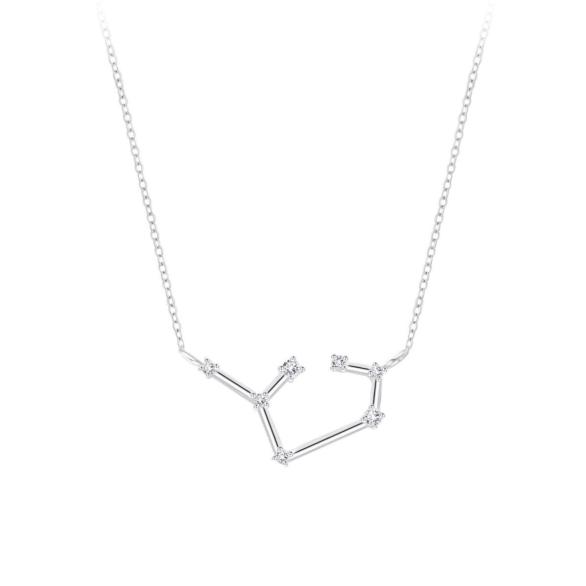 Joy|S - Zilveren sterrenbeeld ketting Sagittarius Boogschutter met zirkonia