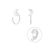 Joy|S - Zilveren maan ear huggers oorbellen