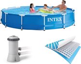 Intex Metal Frame Pool - Intex Zwembad - 366 x 76 cm - Met pomp - Blauw