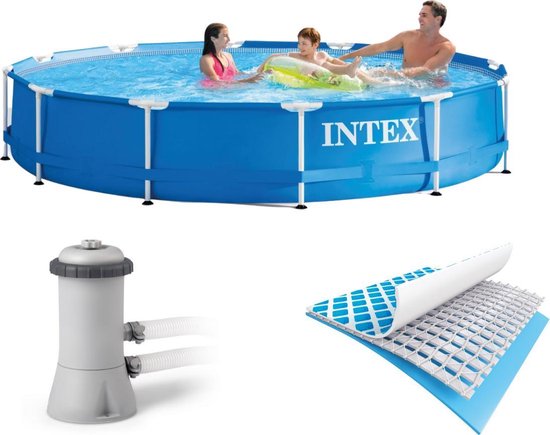 Karakteriseren gehandicapt aanwijzing Intex Metal Frame Pool - Intex Zwembad - 366 x 76 cm - Met pomp - Blauw |  bol.com