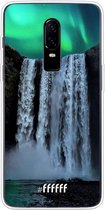 OnePlus 6 Hoesje Transparant TPU Case - Waterfall Polar Lights #ffffff