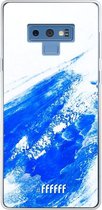 Samsung Galaxy Note 9 Hoesje Transparant TPU Case - Blue Brush Stroke #ffffff