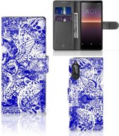 Book Style Case Sony Xperia 10 II Smartphone Hoesje Angel Skull Blue