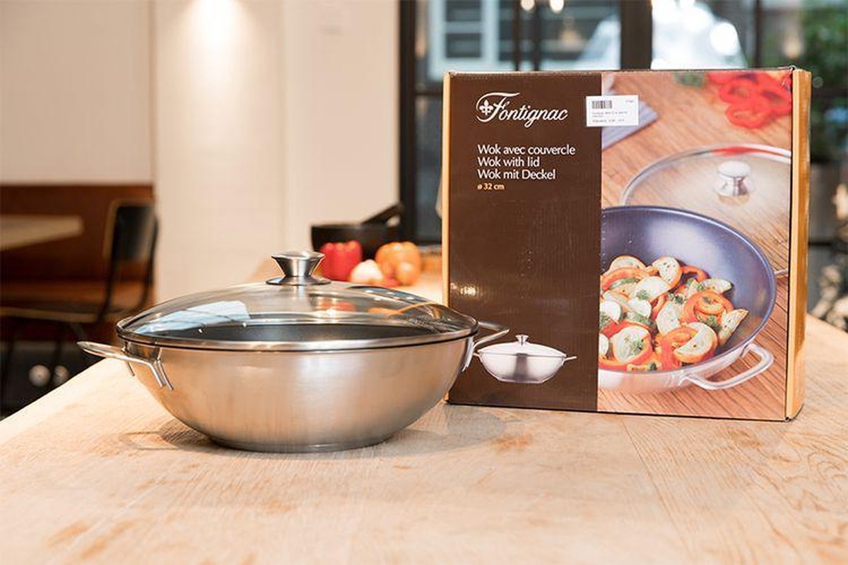 Fontignac Wok Pan met Deksel - 32 cm | bol.com