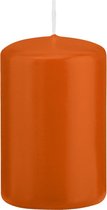 1x Oranje cilinderkaarsen/stompkaarsen 5 x 8 cm 18 branduren - Geurloze kaarsen oranje - Woondecoraties