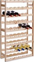 Houten wijnflessen rek/wijnrek staand voor 54 flessen 118 cm - Zeller - Keukenbenodigdheden - Woonaccessoires/decoratie - Wijnflesrekken/wijnflessenrekken/wijnrekken - Rek/houder voor wijnfle