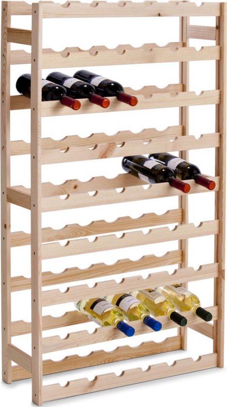 Houten wijnflessen rek/wijnrek staand voor 54 flessen 118 cm - Zeller -...  | bol.com