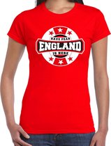 Have fear England is here / Engeland supporter t-shirt rood voor dames S