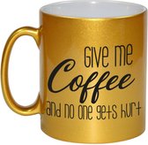 Give me coffee gouden cadeau mok / beker 330 ml