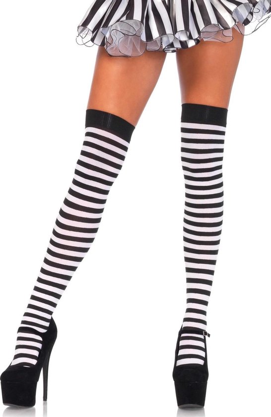 Dempsey struik kraam Halloween Zwart/wit gestreepte verkleed kousen voor dames - One size-  Themafeest -... | bol.com