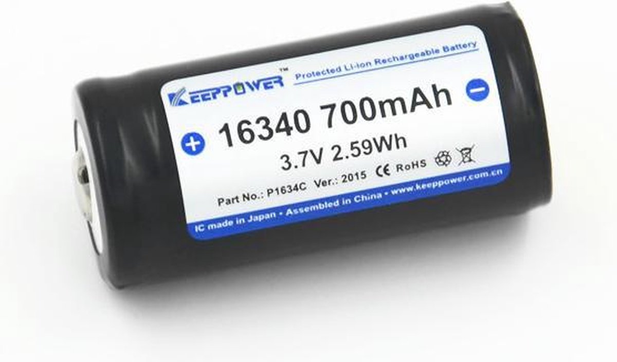 700mAh KeepPower 16340 Oplaadbare batterij - 1 Stuk