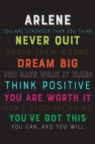 Arlene You Are Stronger Than You Think Never Quit Prove Them Wrong Dream Big You Have What It Takes Think Positive You Are Worth It Dont Stop Believin
