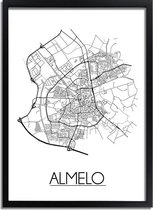 DesignClaud Almelo Plattegrond poster A3 + Fotolijst wit