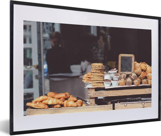 Photo en cadre - La fenêtre du cadre photo boulanger noir avec  passe-partout blanc,... | bol.com