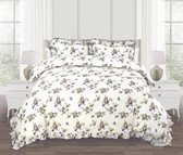 Dekbedovertrek Ruches en Bloemen 240x220 - Paars