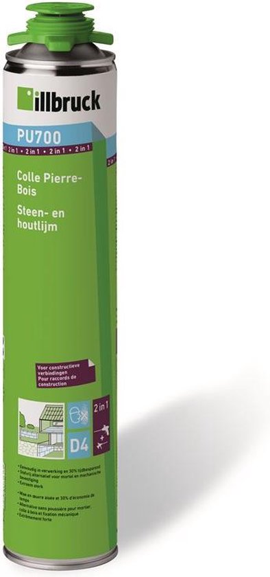 Heerlijk gebruik Coöperatie illbruck PU700 steen- en houtlijm - 880 ml - crème | bol.com