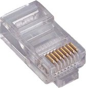 Stekkers- Connector- RJ45 stekker- Netwerkstekker- Connector- Plastic- Transparant- Stekker 25x- 8P8C- LAN