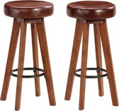 Barkrukken 2 stuks Massief hout (INCL anti kras viltjes) – barstoelen- Bar kruk - Hoge Stoel - Bar stoeltje - Bar krukje