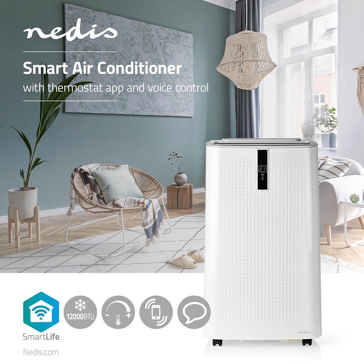 Nedis SmartLife 3-in-1 Airconditioner - Wi-Fi - 12000 BTU - 100 m³ -  Ontvochtiging -... | bol.com