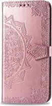 Bloem roze agenda book case hoesje Telefoonhoesje geschikt voor Samsung Galaxy A21s
