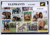 Olifanten – Luxe postzegel pakket (A6 formaat) : collectie van 25 verschillende postzegels van olifanten – kan als ansichtkaart in een A6 envelop, authentiek cadeau, kado tip, gesc