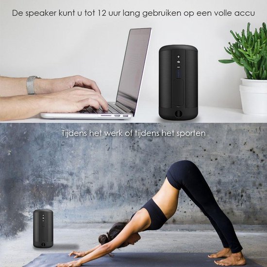 Wuff Speakers - Draadloze Bluetooth Speaker Met Powerbank Functie - 12 uur Batterij - Waterproof - Indoor & Outdoor - Zwart — afbeelding 4